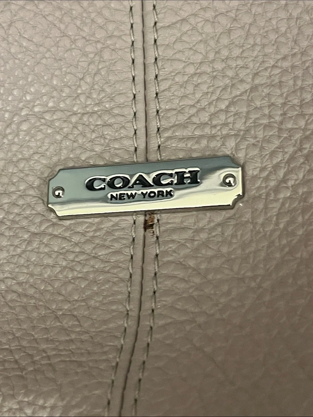 COACH Putty PARK STUDDED CARRIE TOTE Purse Bag F 31286